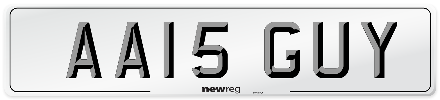 AA15 GUY Number Plate from New Reg